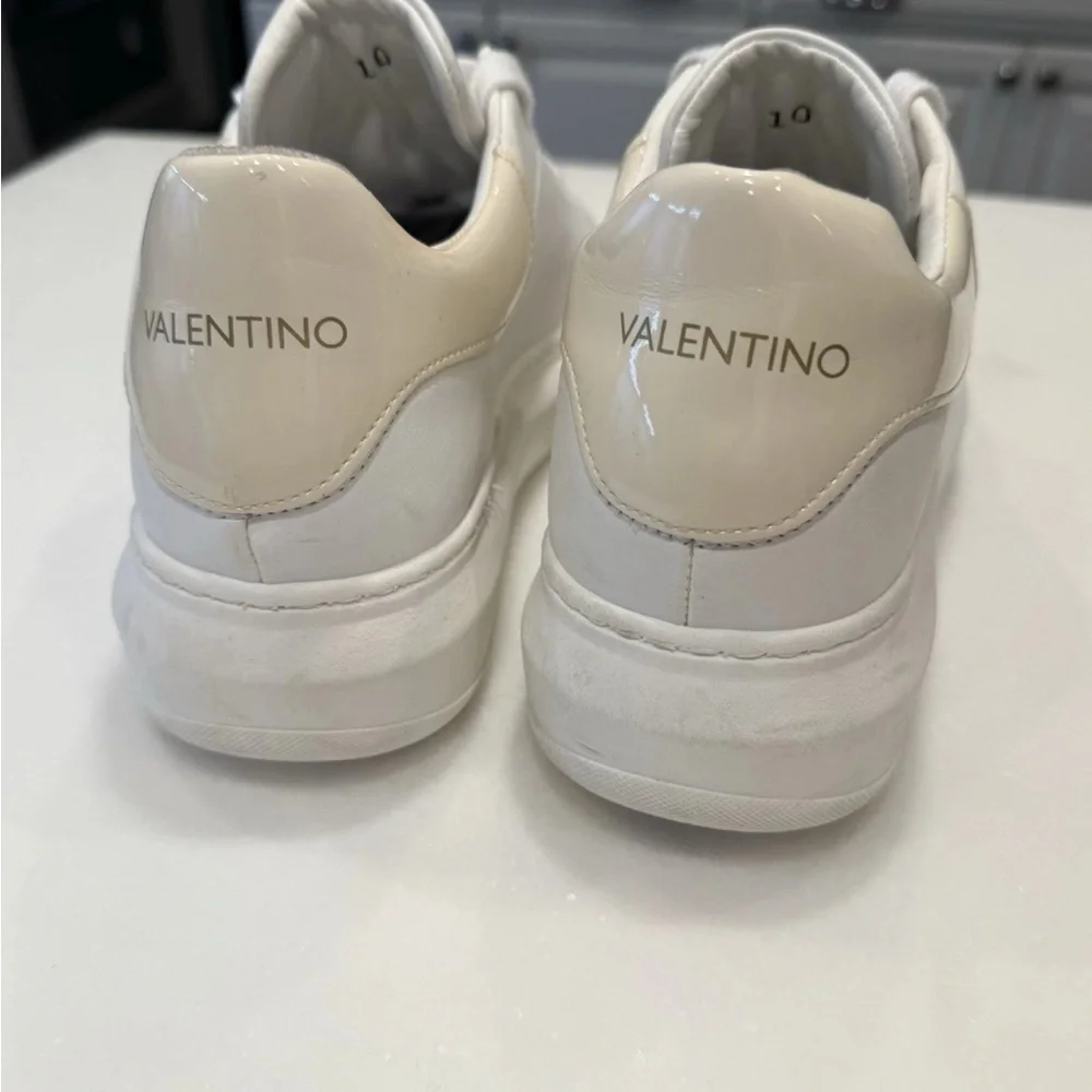 Valentino By Mario Valentino Fresia White Leather Sneaker Women's Sz 10 NEW